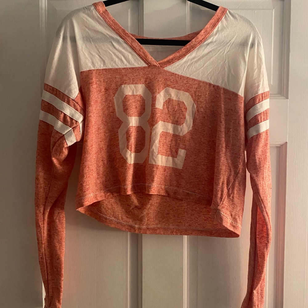 Rebel Yell cropped football shirt